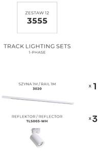 Lištové svietidlá SET 3x GU10 1 m biela Zuma Line Tore Track 3555