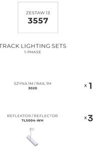 Lištové svietidlá SET 3x GU10 1 m biela Zuma Line Lisa Track 3557