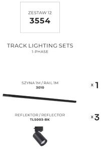 Lištové svietidlá SET 3x GU10 1 m čierna Zuma Line Tore Track 3554