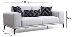 Dizajnová sedačka Olliana 194 cm sivá