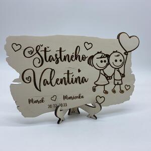 Valentínska tabuľka z dreva - Šťastného 2