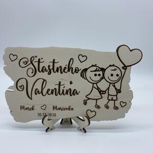 Valentínska tabuľka z dreva - Šťastného 2