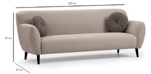 Dizajnová 3-miestna sedačka Laelia 220 cm béžová