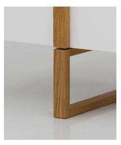 Biely TV stolík s nohami z dubového dreva Tenzo Birka