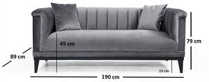 Dizajnová sedačka Tamanna 190 cm tmavosivá
