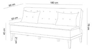 Dizajnová rozkladacia sedačka Rafiya 180 cm tmavomodrá