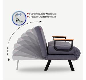 Dizajnová rozkladacia sedačka Hilarius 133 cm sivá
