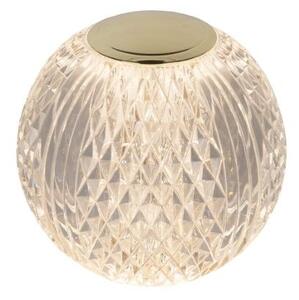 LUCIDE 13599/11/60 CINTRA dotyková stolná lampička V105mm LED 2W/125lm 3000K mosadzná, priehľadná, nabíjateľná batéria, 3StepDIM