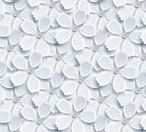 Gekkofix, Samolepiaca fólia dekoratívna 14130 3D šedé kvety - šírka 45 cm