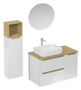 Kúpeľňová zostava s umývadlom vrátane umývadlovej batérie, vtoku a sifónu Naturel Stilla biela lesk KSETSTILLA017