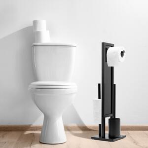 Tutumi, kúpeľňový stojan na toaletný papier a kefu 321502, čierna matná, HOM-04003