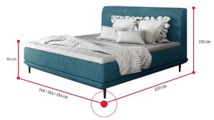 Čalúnená posteľ CASANDRA + topper, 140x200, soft 17/pasy 2 soft 17