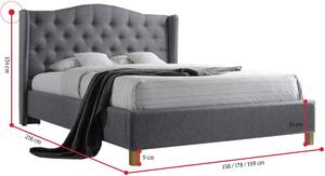 Čalúnená posteľ CADERA, 160x200, sivá