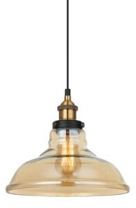 Italux MDM-2381/1 GD+AMB závesné svietidlo Hubert D280mm 1x40W E27 čierna, zlatá, jantárová