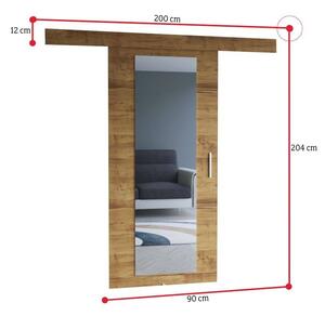 Posuvné dvere so zrkadlom FUNES II, 90x204, sonoma