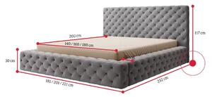 Čalúnená posteľ VINCENTO + rošt, 160x200, softis 33