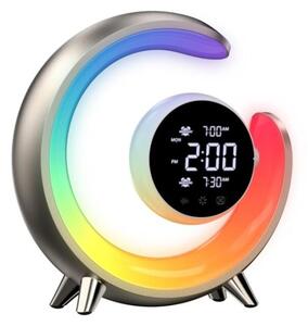 IMMAX 08981LPEACOCK budík s LED nočným svetlom RGB a portom USB 20W 400lm 3000K zlatá
