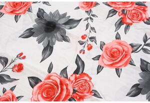 Krepové obliečky RED ROSES biele + obliečka na vankúšik 40 x 50 cm zadarmo