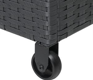 Ratanový úložný box s kolieskami 150 cm - čierny