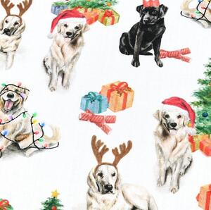 -20% Labrador vianočný pes vianočná dekoračná látka