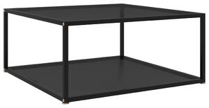 Konferenčný stolík, čierny 80x80x35 cm, tvrdené sklo