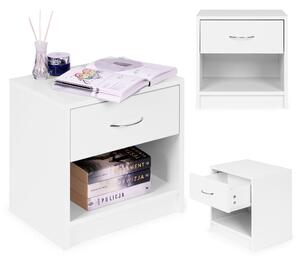 ModernHome Nočný stolík so zásuvkou - biely