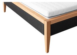 Dubový rám postele LUNA antracitový 180x20 cm
