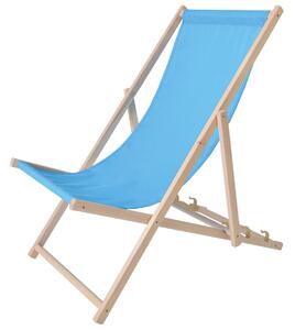 Bahama Polyester Lehátko drevené prírodné, modré ROJAPLAST 23210/13