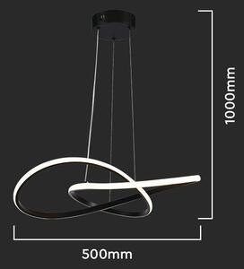 Čierne závesné LED svietidlo dizajnové 50cm 20W