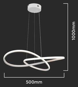 Biele závesné LED svietidlo dizajnové 50cm 20W