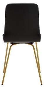 Čierna stolička VINGE so zlatými nohami