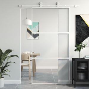 Posuvné dvere biele 102,5x205 cm tvrdené sklo a hliník
