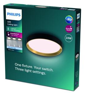 Philips 8720169301351 Hanno stropné svietidlo D384mm LED 24W/2800lm 4000K čierna, zlatá, SceneSwitch