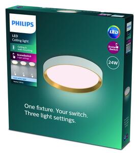 Philips 8720169301399 Hanno stropné svietidlo D384mm LED 24W/2800lm 4000K biela, zlatá, SceneSwitch