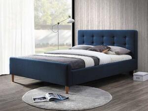 Modrá čalúnená posteľ PINKO 160 x 200 cm