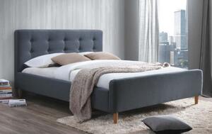 Sivá čalúnená posteľ PINKO 160 x 200 cm