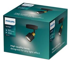 Philips 8720169300071 Niall nástenné bodové svietidlo/spot 1xGU10 čierna, mosadzná, ClickFix