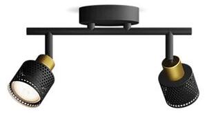 Philips 8720169300095 Niall stropné bodové svietidlo/spot 2xGU10 čierna, mosadzná, ClickFix