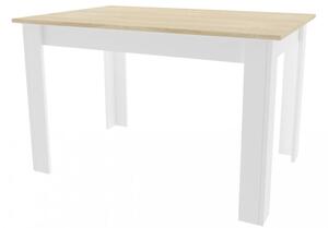 Biely jedálenský stôl s doskou v dekore dub sonoma MADO 120x80