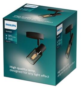 Philips 8720169299276 Palms nástenné bodové svietidlo/spot 1xE14 čierna, dymová, ClickFix