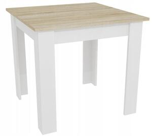 Biely jedálenský stôl s doskou v dekore dub sonoma MADO 80x80