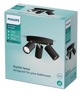 Philips 8720169299054 Idris stropné bodové svietidlo/spot D196mm 3xGU10 IP44 čierna, ClickFix