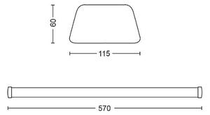 Philips 8718696169452 Projectline Waterproof stropné svietidlo prachotesné LED š570mm 24W/2200lm 2700K IP65 biela