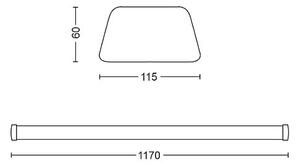 Philips 8718696169438 Projectline Waterproof stropné svietidlo prachotesné LED š1170mm 50W/5000lm 2700K IP65 biela