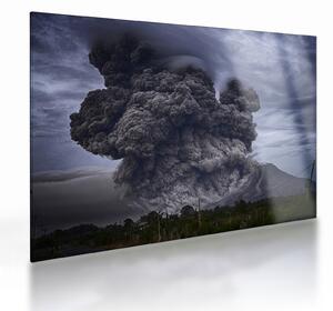Sklenený obraz - Sopečná erupcia (70x50 cm)