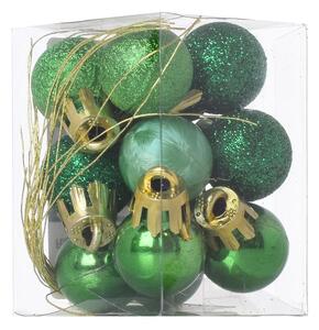 Gule vianočné plast s/12 2cm tmavo zelená