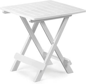 Garten Sklápací stolík z umelej hmoty, kempingový stolík 45x43x50cm biely, I.P.A.E-Progarden