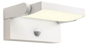 REDO 90586 FLIP vonkajšie nástenné svietidlo so senzorom SMD LED 20W 2521/1800lm 3000K IP54 biela