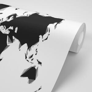 Tapeta abstraktná mapa sveta v čiernobielom prevedení