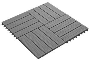 Podlahové dlaždice z WPC 11 ks 30x30 cm 1 m2 čierne